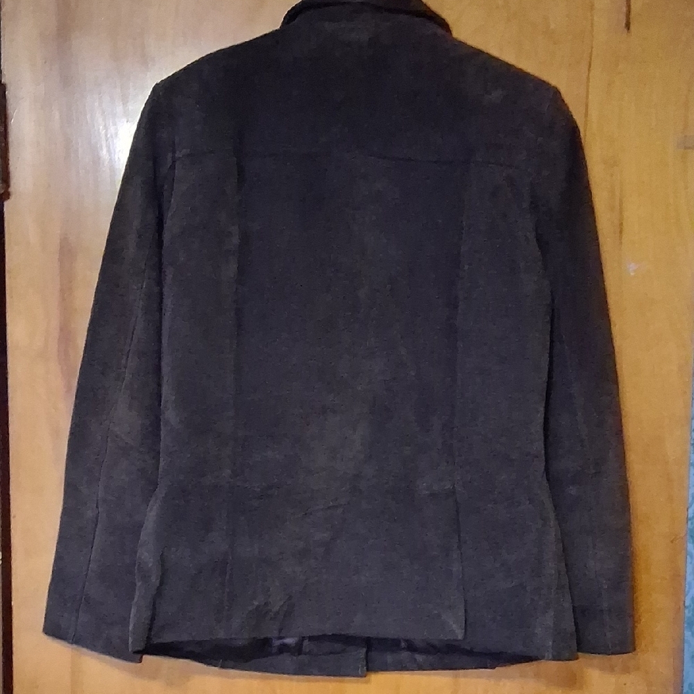 Dark Brown Suede Blazer Jacket - Picture 3 of 3